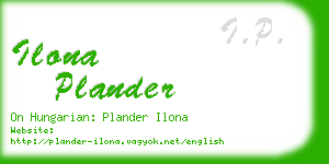 ilona plander business card